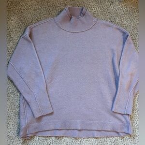 Free People Afterglow Mock Neck Sweater Light Purple Medium